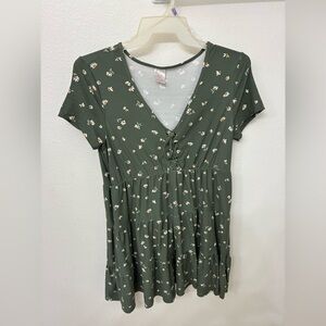 No Boundaries Green Floral Dress